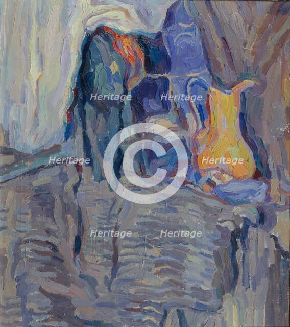 Still Life with a chainmail, 1939. Artist: Khlebnikova, Vera Vladimirovna (1881-1941)