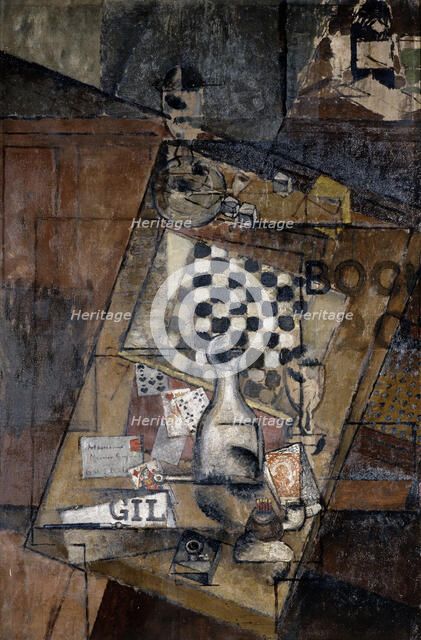 'Still Life with a Chessboard', 1912.  Artist: Louis Marcoussis
