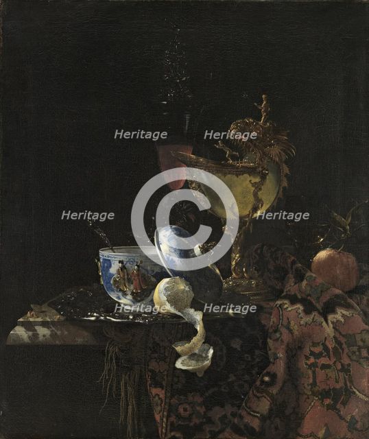 Still Life with a Chinese Bowl, Nautilus Cup and Other Objects, 1662. Creator: Willem Kalf.