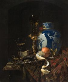 Still Life with a Chinese Porcelain Jar, 1669. Creator: Willem Kalf