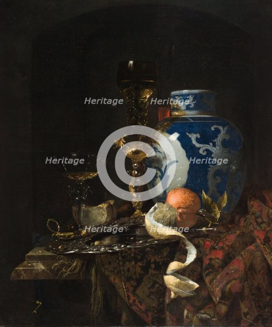 Still Life with a Chinese Porcelain Jar, 1669. Creator: Willem Kalf.