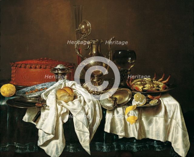 Still life with a Chinese porcelain plate, 1658.