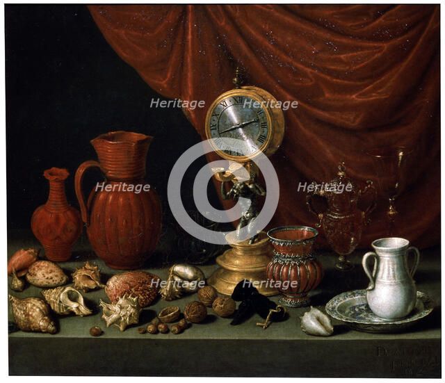 'Still Life with a Clock', 1652.  Artist: Antonio Pereda y Salgado