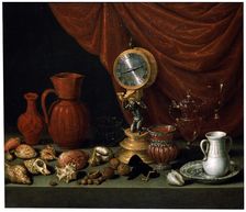Still Life with a Clock 1652. Artist: Antonio Pereda y Salgado