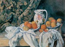 Still Life with a Curtain, 1898. Creator: Paul Cezanne