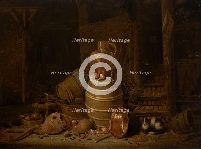 Still Life with a Barrel, c1640. Creator: Jan Spanjaert.