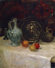 Still Life with a Brass Plate late 19th or early 20th century. Artist: Paula Modersohn-Becker