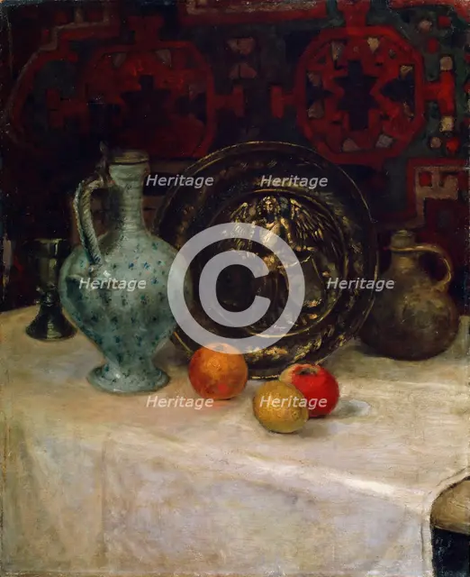 'Still Life with a Brass Plate', late 19th or early 20th century. Artist: Paula Modersohn-Becker