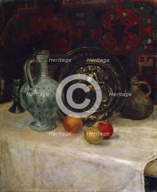 'Still Life with a Brass Plate', late 19th or early 20th century. Artist: Paula Modersohn-Becker