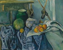 Still Life with a Ginger Jar and Eggplants, 1893-94. Creator: Paul Cezanne
