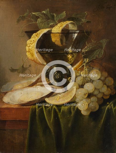 Still Life with a Glass and Oysters, ca. 1640. Creator: Jan Davidsz de Heem.