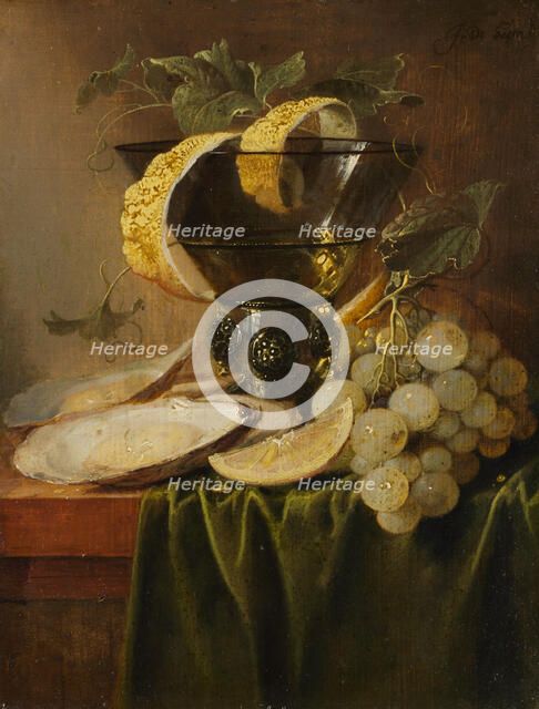 Still Life with a Glass and Oysters, ca. 1640. Creator: Jan Davidsz de Heem.