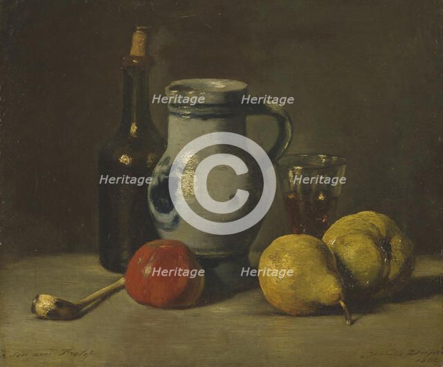 Still Life with a grey Jug, 1862. Creator: Jules Dupré.