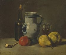 Still Life with a grey Jug, 1862. Creator: Jules Dupré
