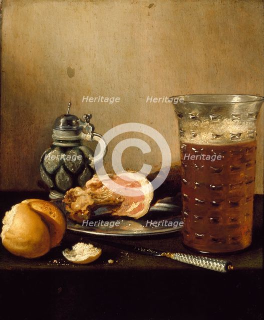 Still Life with a Ham, 1642. Artist: Pieter Claesz.