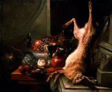 Still life with a Hare c1680s. Artist: Jan Baptist van Moerkerke