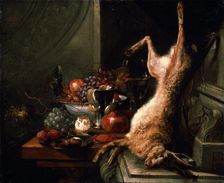 Still life with a Hare c1680s. Artist: Jan Baptist van Moerkerke