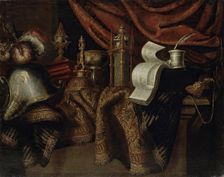 Still Life with a Helmet, 1650. Creator: Francesco Maltese