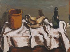 Still Life with a Jar, a Sauceboat and a Bottle, 1920. Creator: Vilhelm Lundstrom