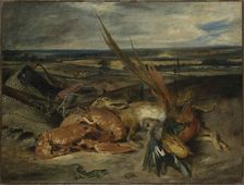 Still Life with a Lobster, 1827. Creator: Delacroix, Eugène (1798-1863)