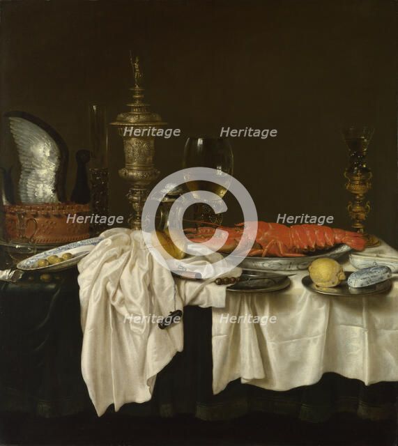Still Life with a Lobster, c. 1650-1660. Artist: Heda, Willem Claesz (1594-1680)