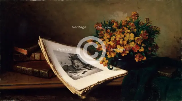 'Still Life with a Lithograph', 19th century. Artist: Ferdinand Wagner the elder