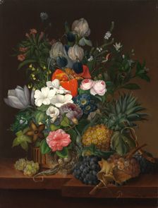 Still Life with a Lizard and Flowers, 1826