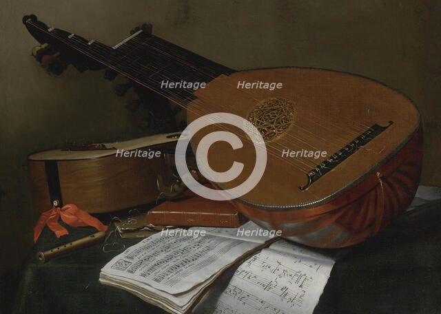 Still life with a lute and a guitar. Artist: Jeaurat de Bertry, Nicolas Henri (1728-1796)