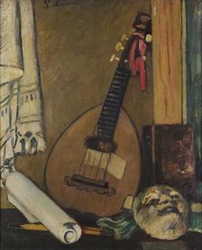 Still Life with a Mandolin, 1925. Creator: Marussig, Pietro (1879-1937)