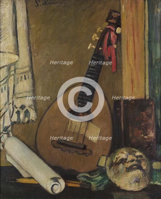 Still Life with a Mandolin, 1925. Creator: Marussig, Pietro (1879-1937).