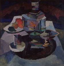 Still life with a samovar, 1913. Artist: Lentulov, Aristarkh Vasilyevich (1882-1943)