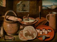Still Life with a Poor Man's Meal, 1599-1600. Creator: Anon