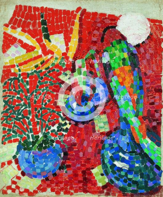 Still-life with a Parrot, 1907. Artist: Delaunay, Robert (1885–1941)