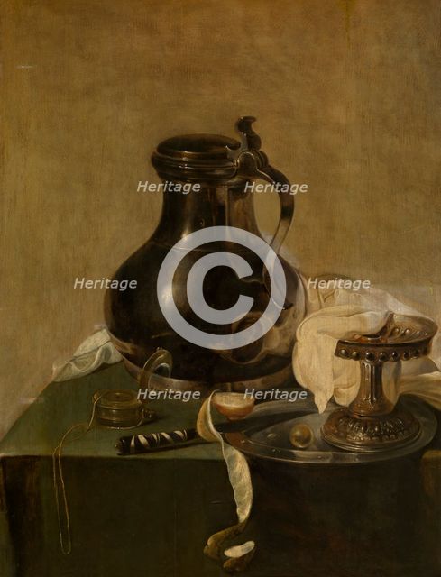 Still Life with a Pewter Flagon, 1635. Creator: Jan den Uyl.