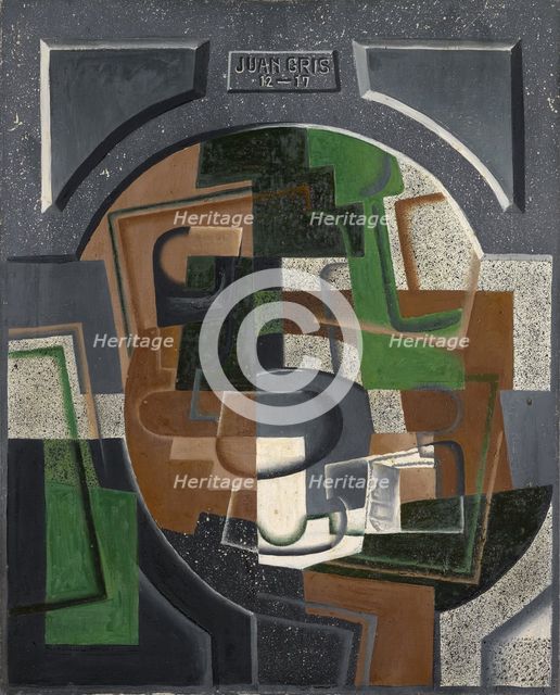 Still Life with a Plaque, 1917. Creator: Juan Gris.