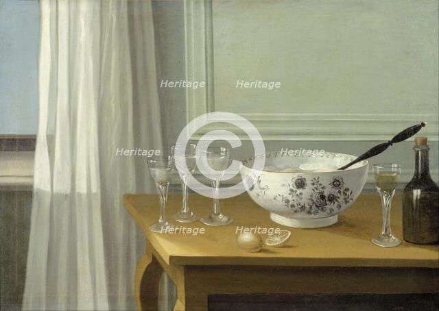 Still Life with a Punch Bowl. Artist: Schillmark, Nils (1745-1804)