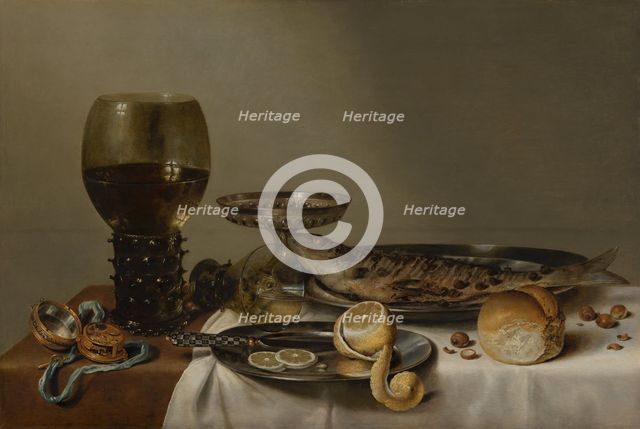 Still Life with a Roemer and Watch, c1610-1680. Creator: Willem Claesz. Heda.