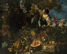 Still Life with a Woman Figure, 1650. Creator: Christian Berentz