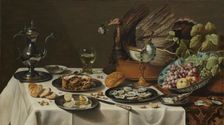 Still Life with a Turkey Pie, 1627. Creator: Pieter Claesz