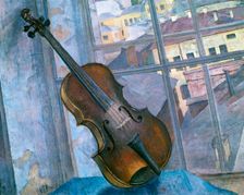 Still Life With a Violin 1918. Artist: Kuz'ma Petrov-Vodkin