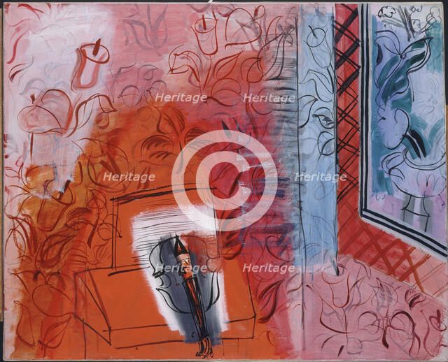 Still Life with a Violin. Homage to Bach, 1952. Creator: Dufy, Raoul (1877-1953).