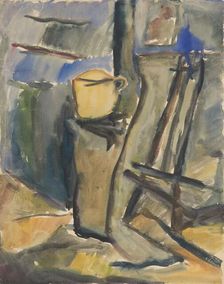 Still life with a yellow vessel, around 1935. Creator: Zolo Palugyay