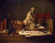 Still Life with Attributes of the Arts, 1766. Creator: Jean-Simeon Chardin