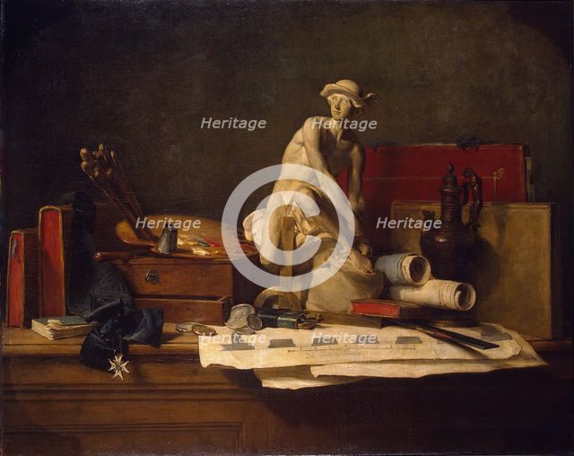 Still Life with Attributes of the Arts, 1766. Creator: Jean-Simeon Chardin.