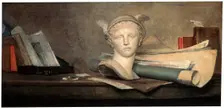 Still Life with Attributes of the Arts 18th century. Artist: Jean-Simeon Chardin