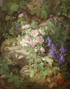 Still life with alpine flowers. Creator: Lauer, Josef (1818-1881)