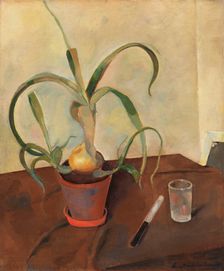 Still life with an onion plant, 1926. Creator: Nussbaum, Felix (1904-1944)
