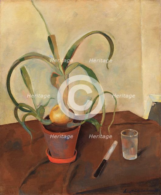 Still life with an onion plant, 1926. Creator: Nussbaum, Felix (1904-1944).