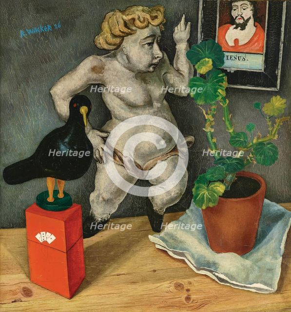Still life with an Angel, 1926. Creator: Rudolf Wacker.