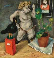 Still life with an Angel, 1926. Creator: Rudolf Wacker